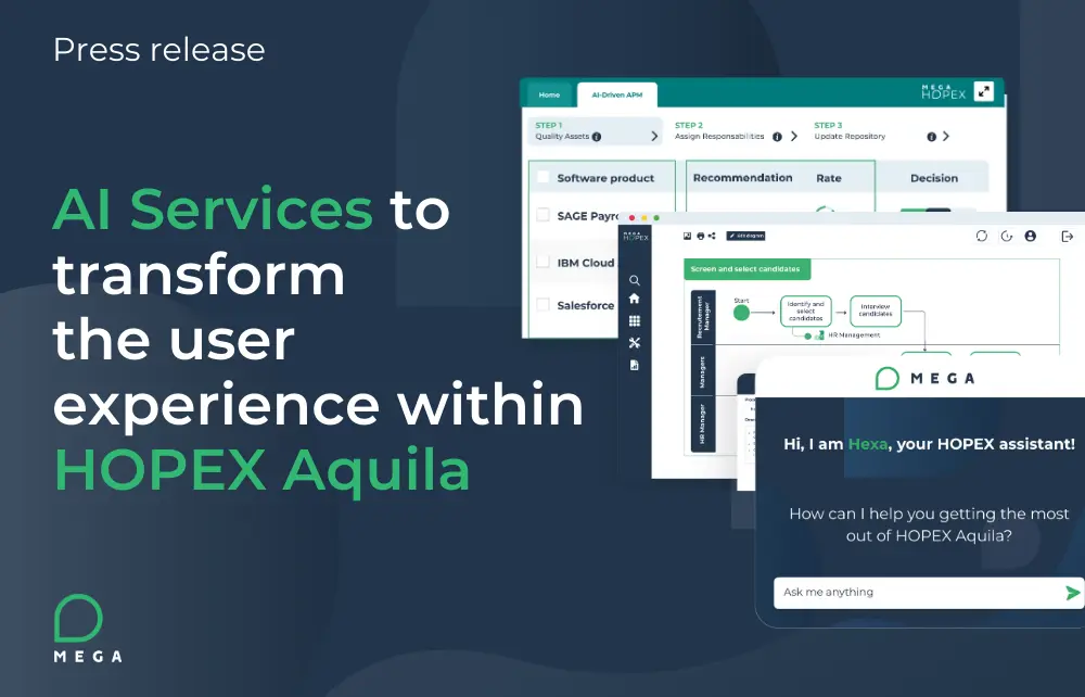 Text and product image: AI Services to transform the user experience within HOPEX Aquila