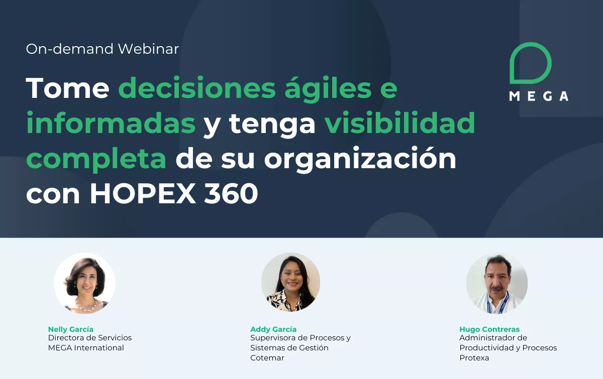 Tome decisiones ágiles e informadas y tenga visibilidad completa de su organización con HOPEX 360